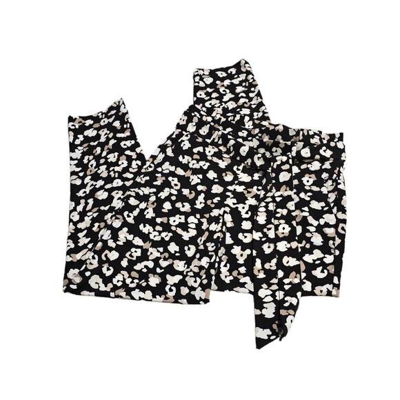 WHBM Matte Jersey Animal Confetti Black Tapered Ankle Pants Size XS Long 🤍🖤🤎 - Picture 8 of 16